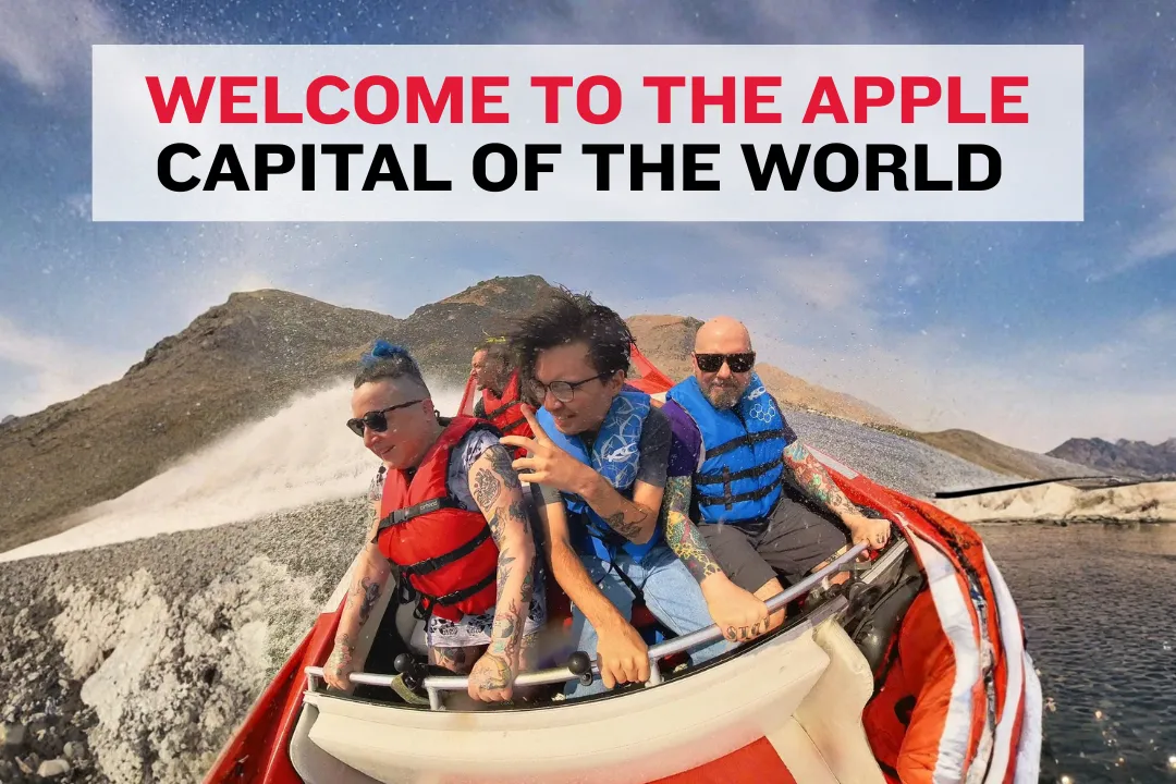 Apple orchard during harvest season in Wenatchee Washington