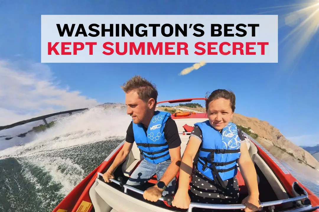 Columbia River landscape with Wenatchee hills during summer