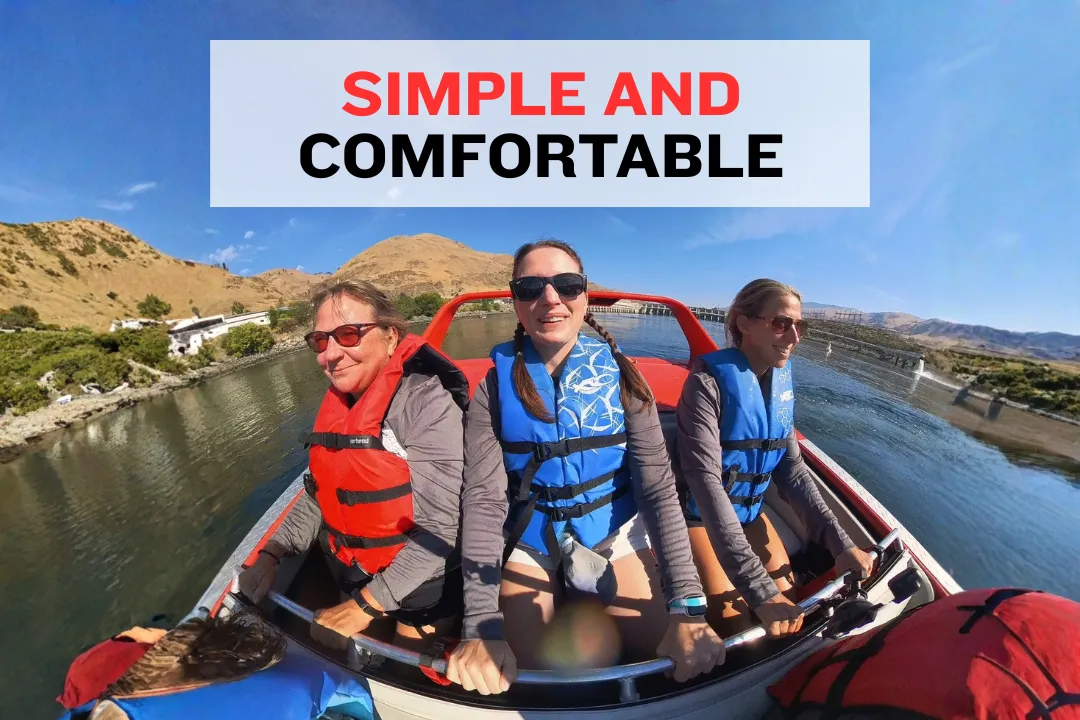 private river drift preparation with comfortable spring clothing and essentials