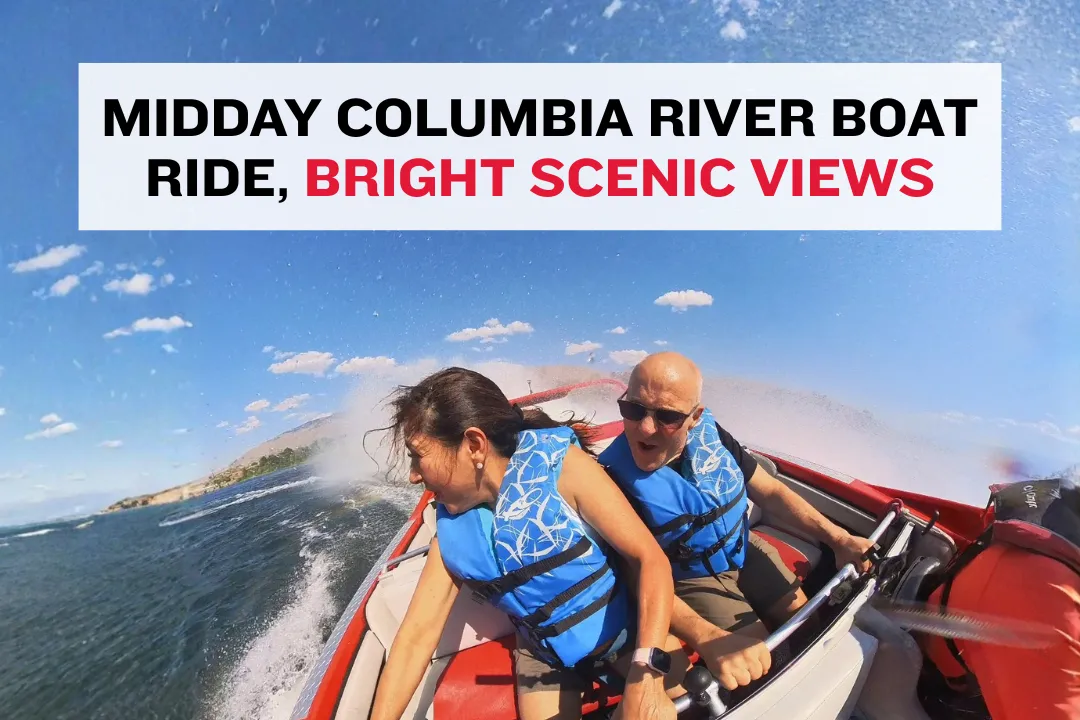 midday Columbia River boat ride with clear skies and bright scenic views