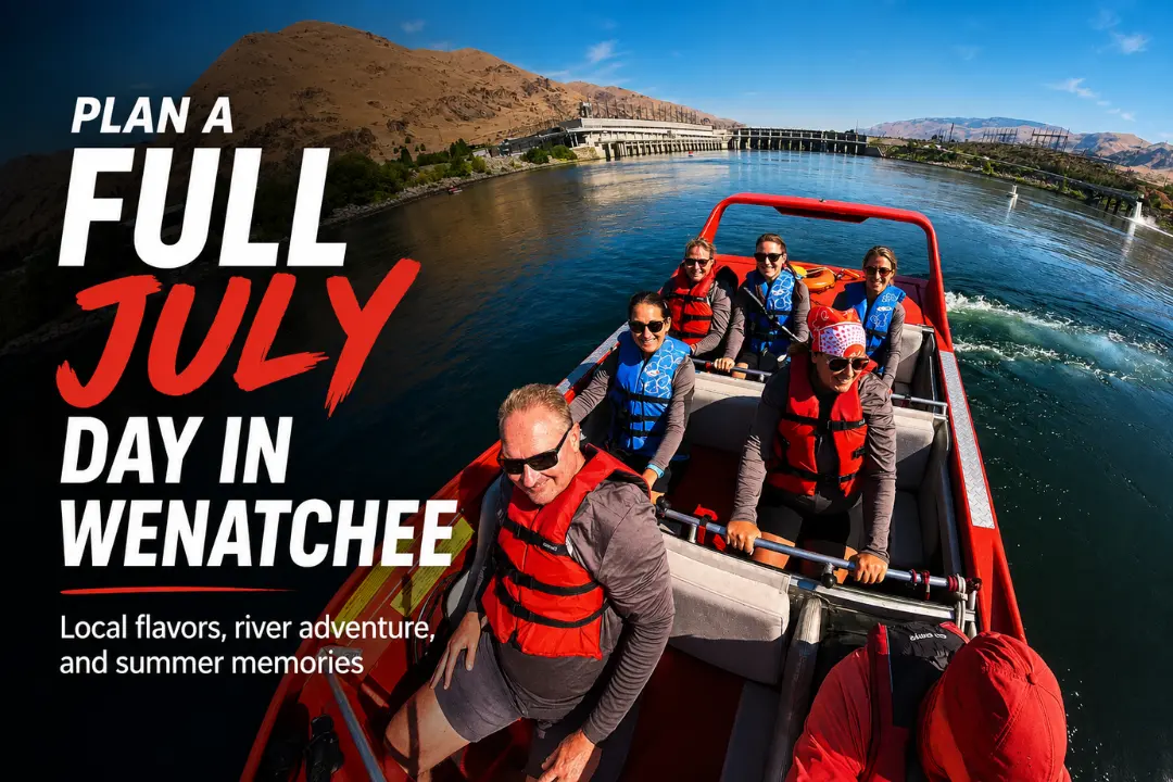 Red, White & River Views: Celebrate July on a Columbia River Boat Ride 3 July Wenatchee itinerary with Wiley’s Boat Rides, local dining, and Columbia River scenery