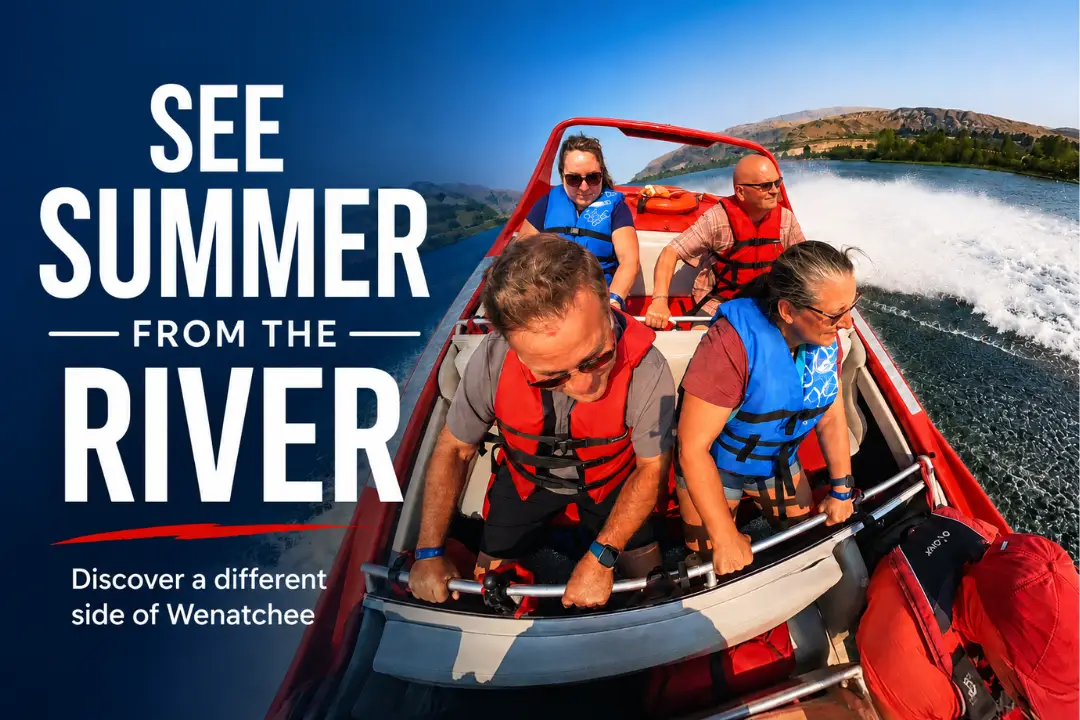 Beat the July Heat: Why Wiley’s Boat Rides Are the Coolest Way to Experience Wenatchee 2 Scenic Columbia River views and Central Washington landscapes during a July boat ride in Wenatchee