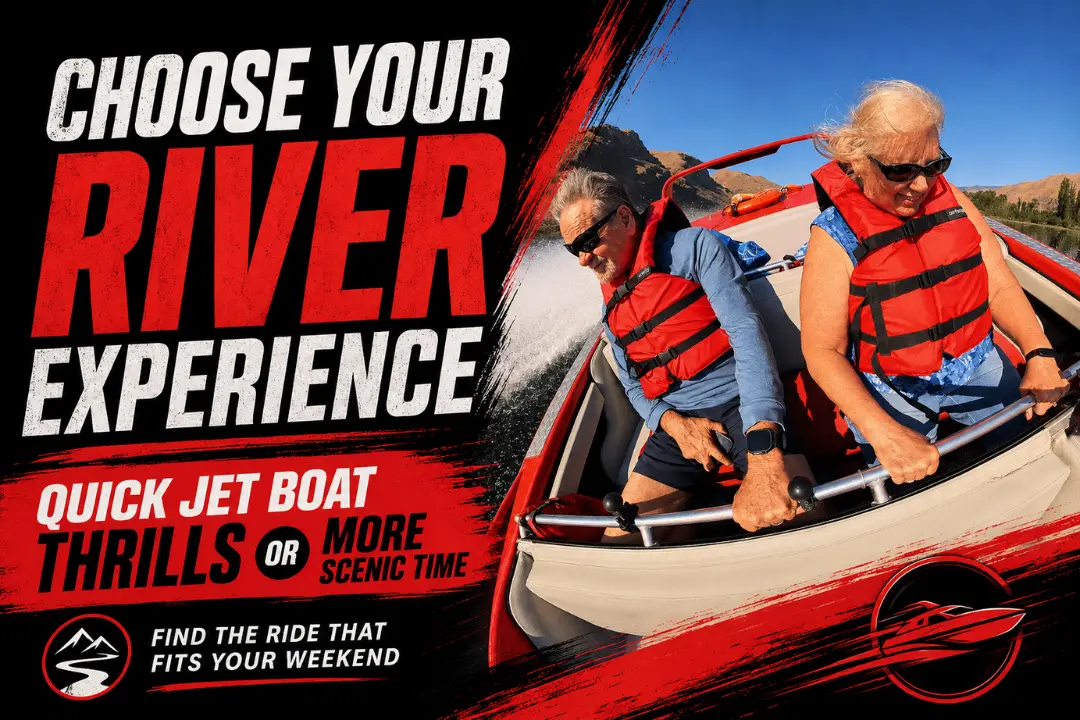 August Weekend Getaway: Add a Columbia River Boat Ride in Wenatchee Comparison of a shorter Wenatchee jet boat ride and a longer Columbia River boat tour