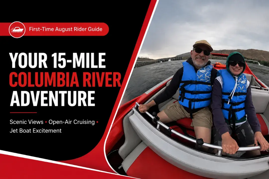 15 Mile Adventure Boat Ride in August on the Columbia River with Wiley’s Boat Rides in Wenatchee