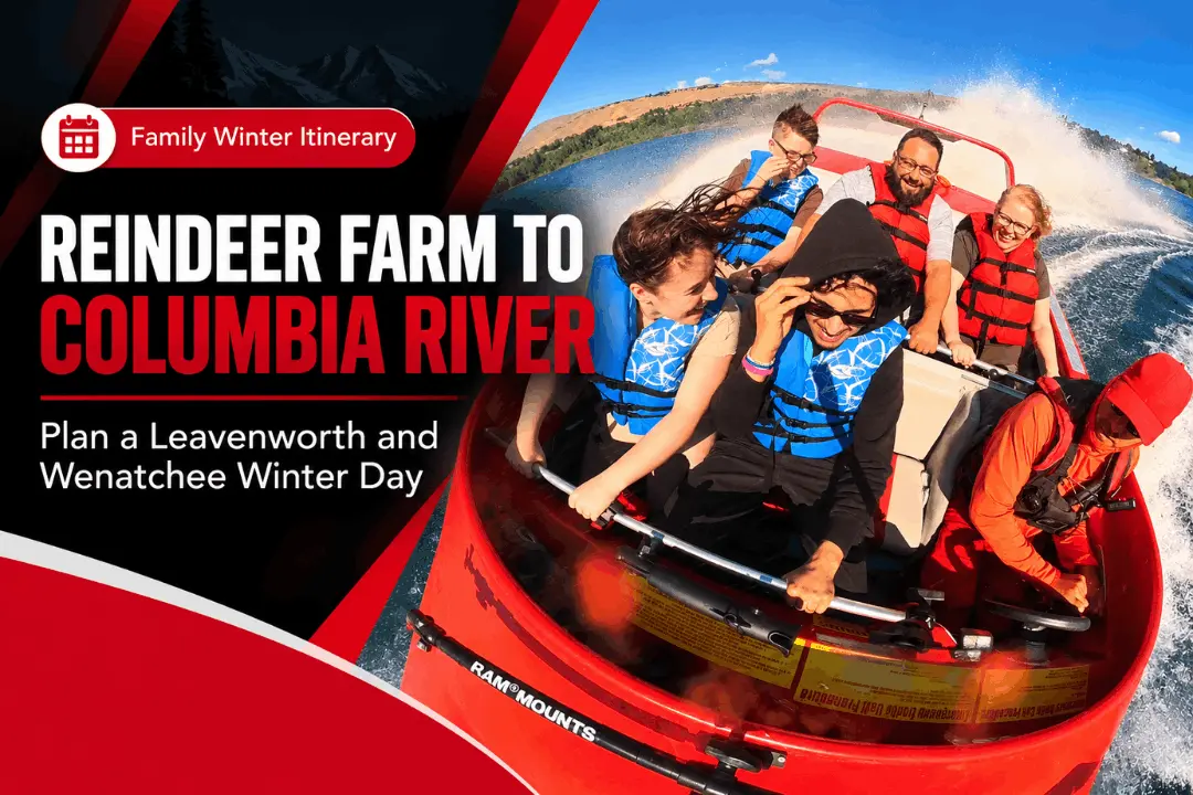 Leavenworth Reindeer Farm day trip with Wenatchee and Columbia River winter activities